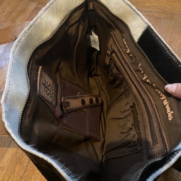 STS Ranchwear Classic Cowhide Tote Ladies Leather Zip Multi-Color - Picture 11 of 13